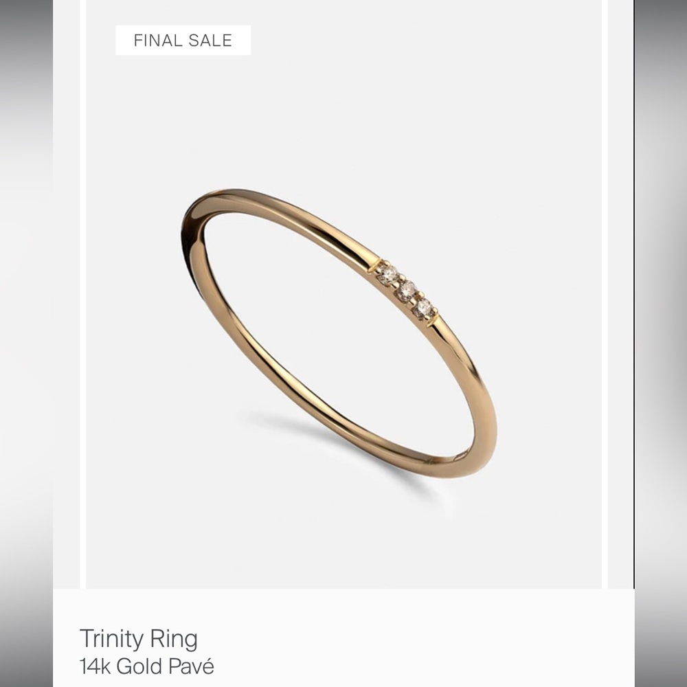 14k Gold Trinity Diamond Ring- Size 6